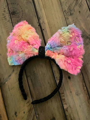 Rainbow Fur Heart Headband